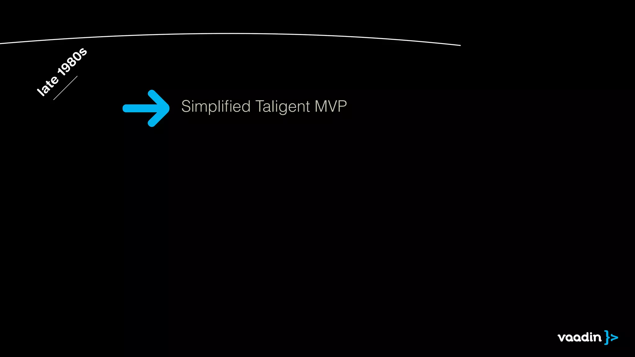 late 1980s 
Simplified Taligent MVP 
 