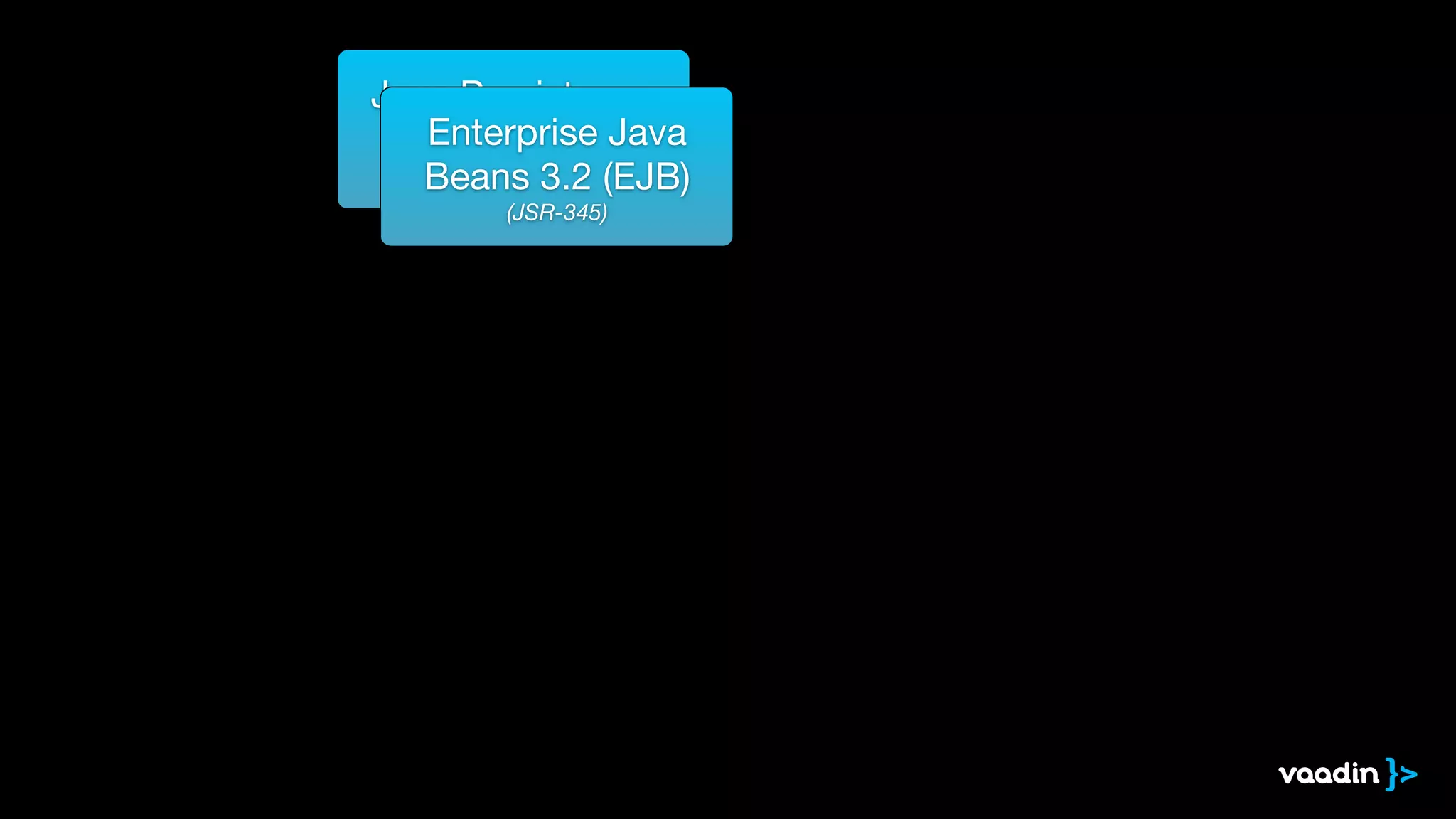 Java Persistence 
API 2.1 (JPA) 
Enterprise Java 
Beans (JSR-338) 
3.2 (EJB) 
(JSR-345) 
 