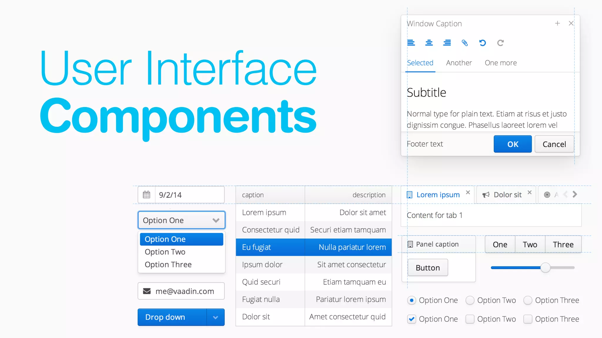 User Interface 
Components 
 