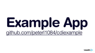 Example App 
github.com/peterl1084/cdiexample 
 