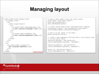 Managing layout CustomLayout 