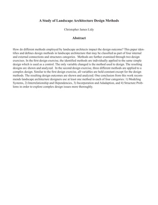 VA: A Study of Landscape Architecture Design Methods - Virginia ...