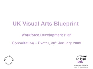 UK Visual Arts Blueprint  Workforce Development Plan Consultation – Exeter, 30 th  January 2009 Research Carried out by TBR Economics 