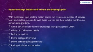 Vacation Package Booking System | Holiday Package Booking Portal | PPTX