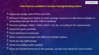 Vacation Package Booking System | Holiday Package Booking Portal | PPTX