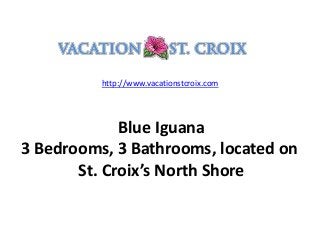 Blue Iguana
3 Bedrooms, 3 Bathrooms, located on
St. Croix’s North Shore
http://www.vacationstcroix.com
 