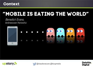 @claudiovaccaro @bizupmedia
Context
Benedict Evans,
Andreessen Horowitz
“MOBILE IS EATING THE WORLD”
 