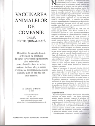 Vaccinarea animalelor de companie   o crima institutionalizata