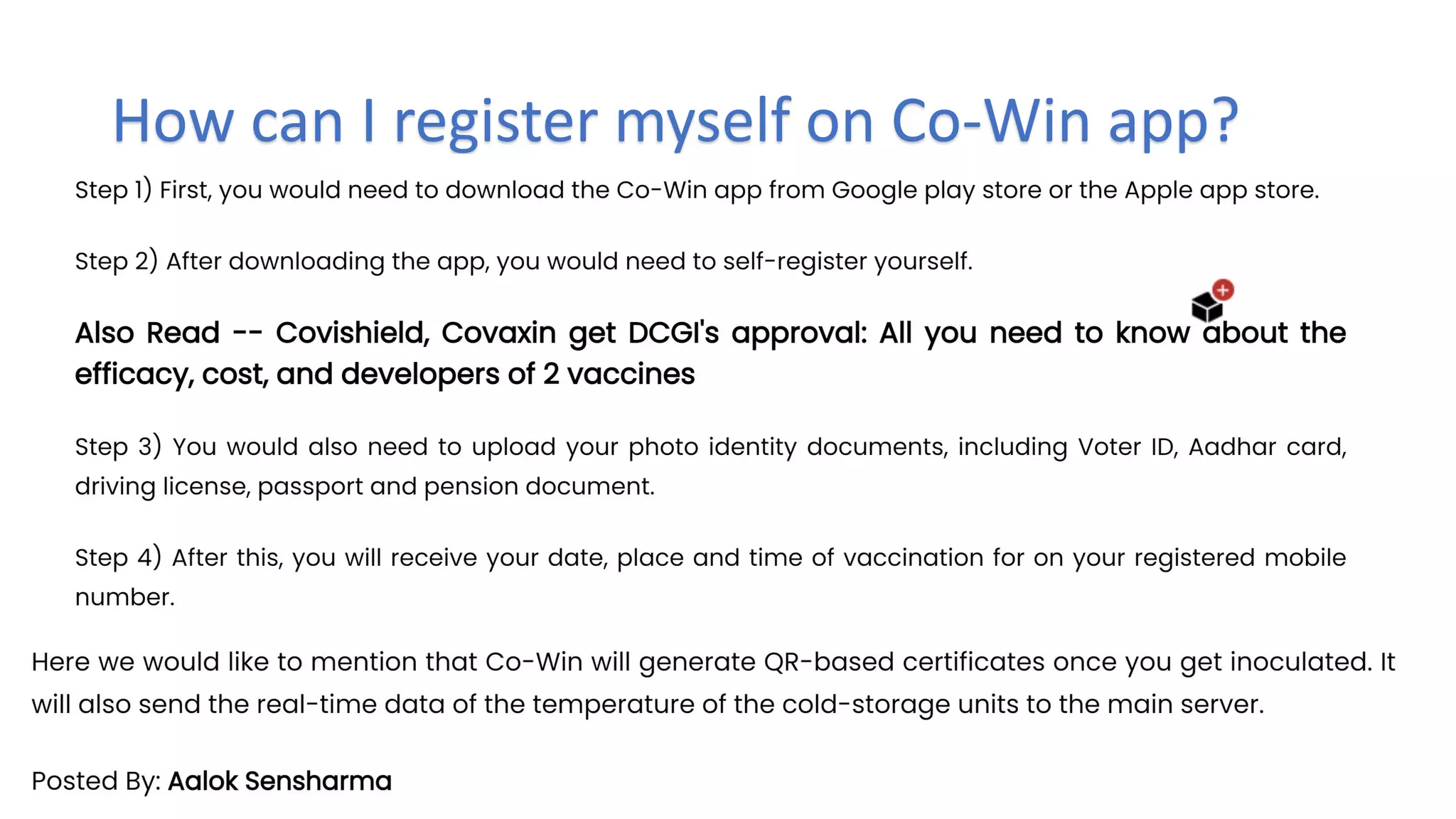 How can I register myself on Co-Win app?