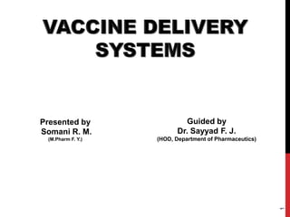 Guided by
Dr. Sayyad F. J.
(HOD, Department of Pharmaceutics)
Presented by
Somani R. M.
(M.Pharm F. Y.)
 