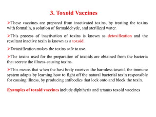 Toxoid Examples vaccine & immunotherepy. Types of Vaccine | PDF