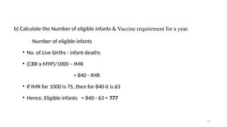 Imr Calculation Vaccine problems.pptx on epidemiology vaccines | PPTX
