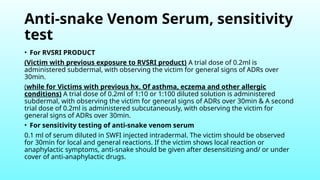 Venom Testing Common Venom Sera, Equines & Immunoglobuins used in Our Hospital.pptx