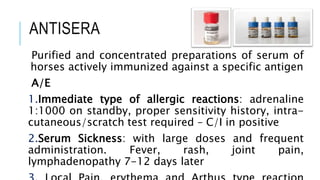 Vaccines, antisera and immunoglobulins | PPTX