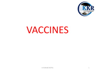 VACCINES
K R MICRO NOTES 1
 