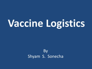 Vaccine Logistics
By
Shyam S. Sonecha
 