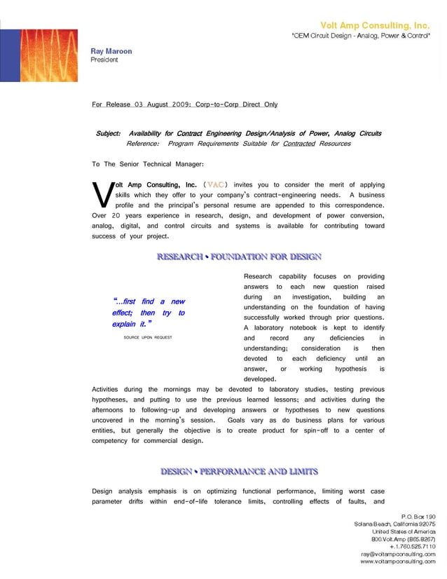Vac Cover Letter, Business Profile, Resume Graphics E Letterhead