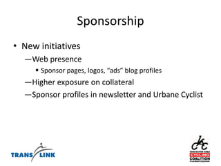 HighlightsWhere:  3 main live sites: Trout Lake, Granville & Robson and Jericho Park Why: to strengthen community by connecting neighborhoods, promoting physical activity and active transportation choices,improving bicycle safety and walk-abilityWho: Drawing community members from all across the city, we're hoping to attract a diverse audience.  Similar events in Portland: 15,000 to 25,000 participants