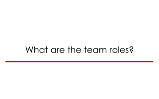 What are the team roles?
 