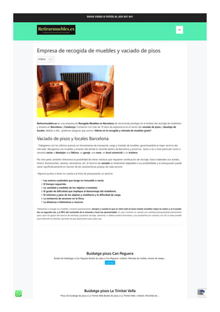 ENVIE VIDEO O FOTOS AL 629 501 941
Empresa de recogida de muebles y vaciado de pisos
Retirarmuebles.es en una empresa de R...