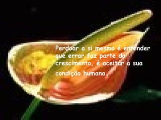 Perdoar a si mesmo é entender
que errar faz parte do
crescimento, é aceitar a sua
condição humana. 

 