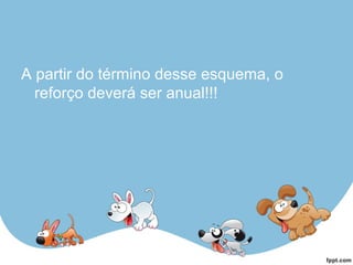 A partir do término desse esquema, o
reforço deverá ser anual!!!
 