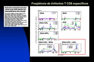 DNA MVA
DNA+CRL Ad5
DNA+MPL
DNA+CRL / Ad5DNA+CRL / MVA
Freqüência de linfócitos T CD8 específicos
 