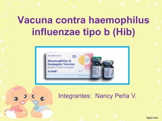 Vacuna contra haemophilus
influenzae tipo b (Hib)
Integrantes: Nancy Peña V.
 