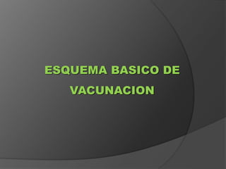 ESQUEMA BASICO DE
VACUNACION
 