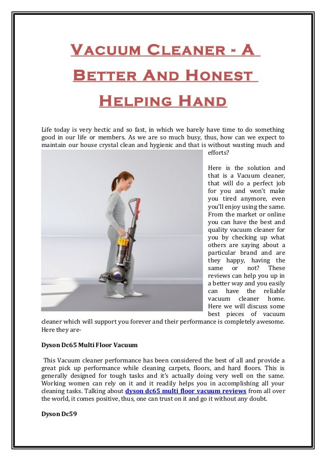 Vacuum Cleaner A Better And Honest Helping Hand