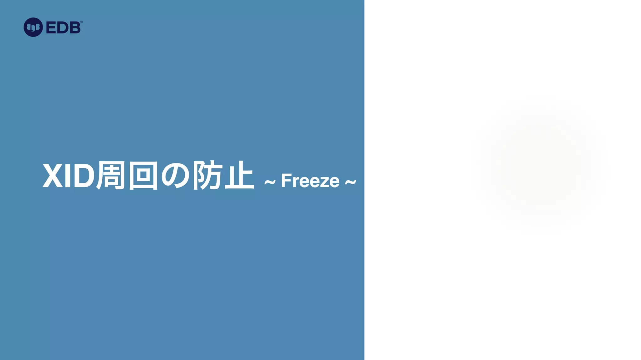 XID周回の防止 ~ Freeze ~
 