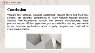 Vacuum Filter Screens for Efficient Industrial Filtration _ Fine ...