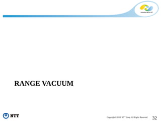 32Copyright©2018 NTT Corp. All Rights Reserved.
RANGE VACUUM
 