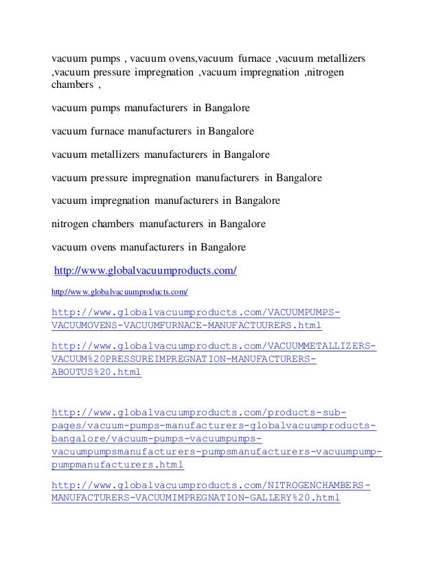 Vacuum pumps manufacturers in bangalore globalvacuumproducts