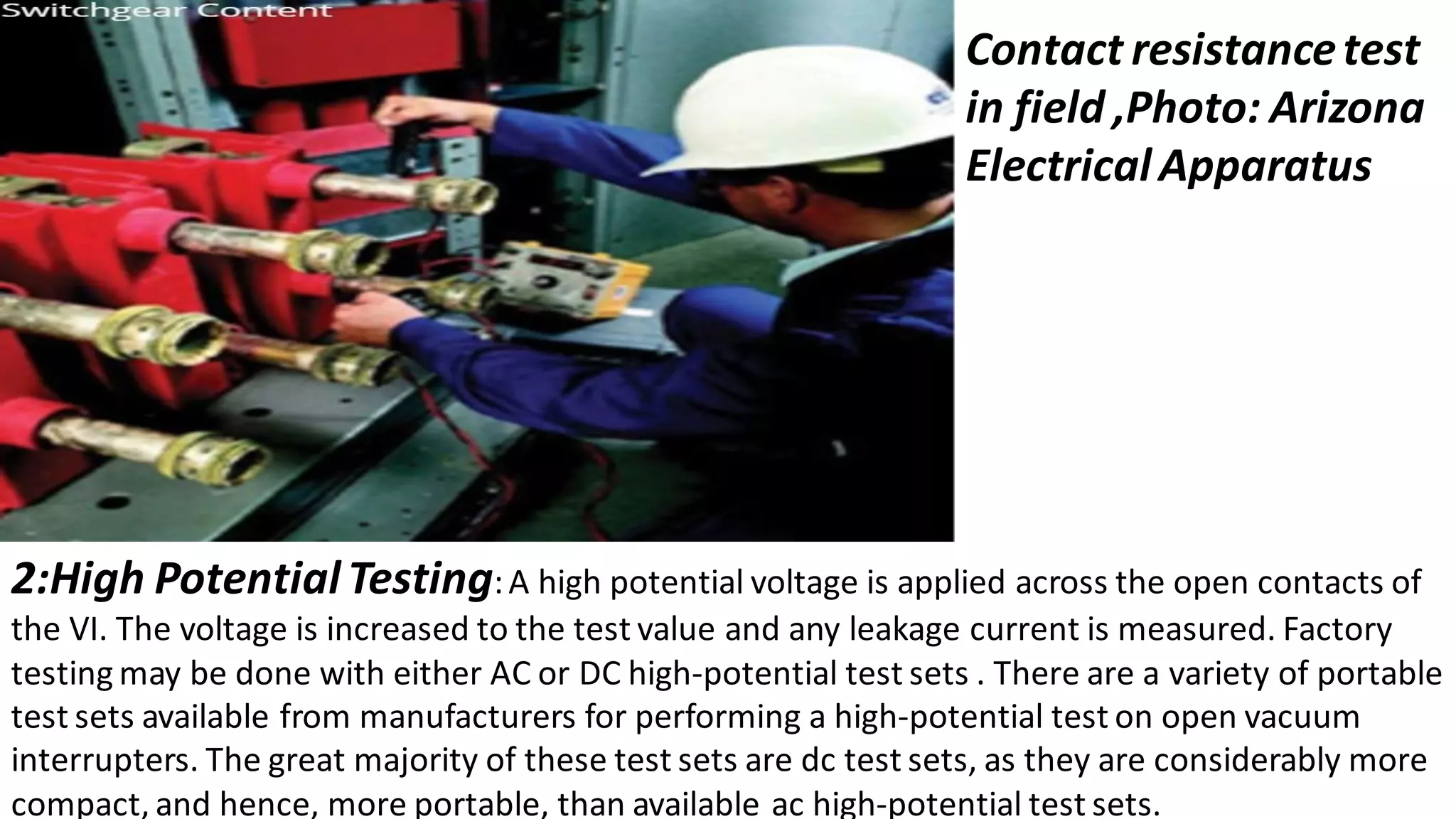 Breaker Testing Methods Vacuum Circuit Breakers Testing Methods | PDF