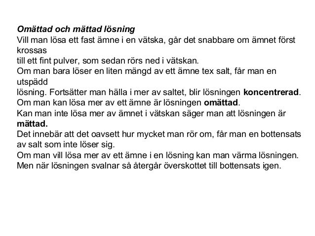 Vad är En Mättad Lösning