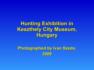 Hunting Exhibition in Keszthely City Museum, Hungary Photographed by Ivan Szedo, 2009 
