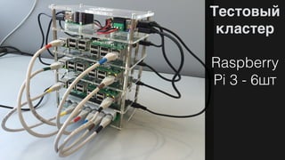 Тестовый
кластер
Raspberry
Pi 3 - 6шт
 