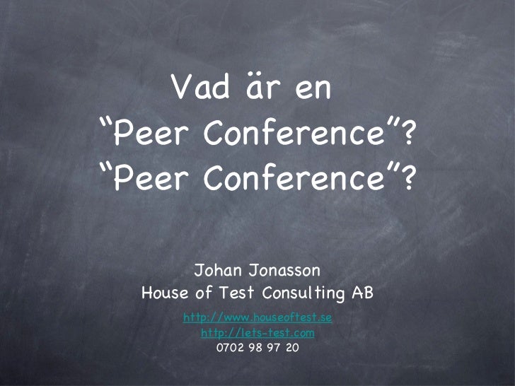 Vad är en peer conference?
