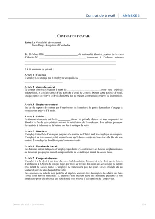 Contrat de travail   ANNEXE 3




Dossier de VAE – Léa Bloom                                   174
 