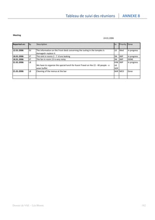 Tableau de suivi des réunions   ANNEXE 8




Dossier de VAE – Léa Bloom                                              182
 