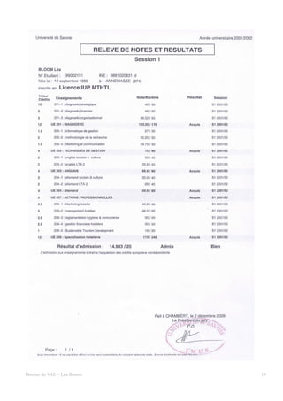 Dossier de VAE – Léa Bloom   19
 