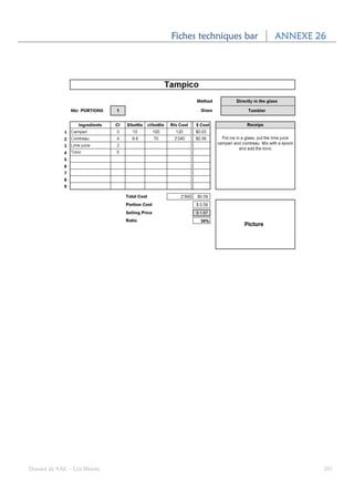 Fiches techniques bar   ANNEXE 26




Dossier de VAE – Léa Bloom                                   201
 