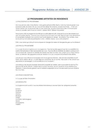 Programme Artistes en résidences   ANNEXE 29




Dossier de VAE – Léa Bloom                                              205
 