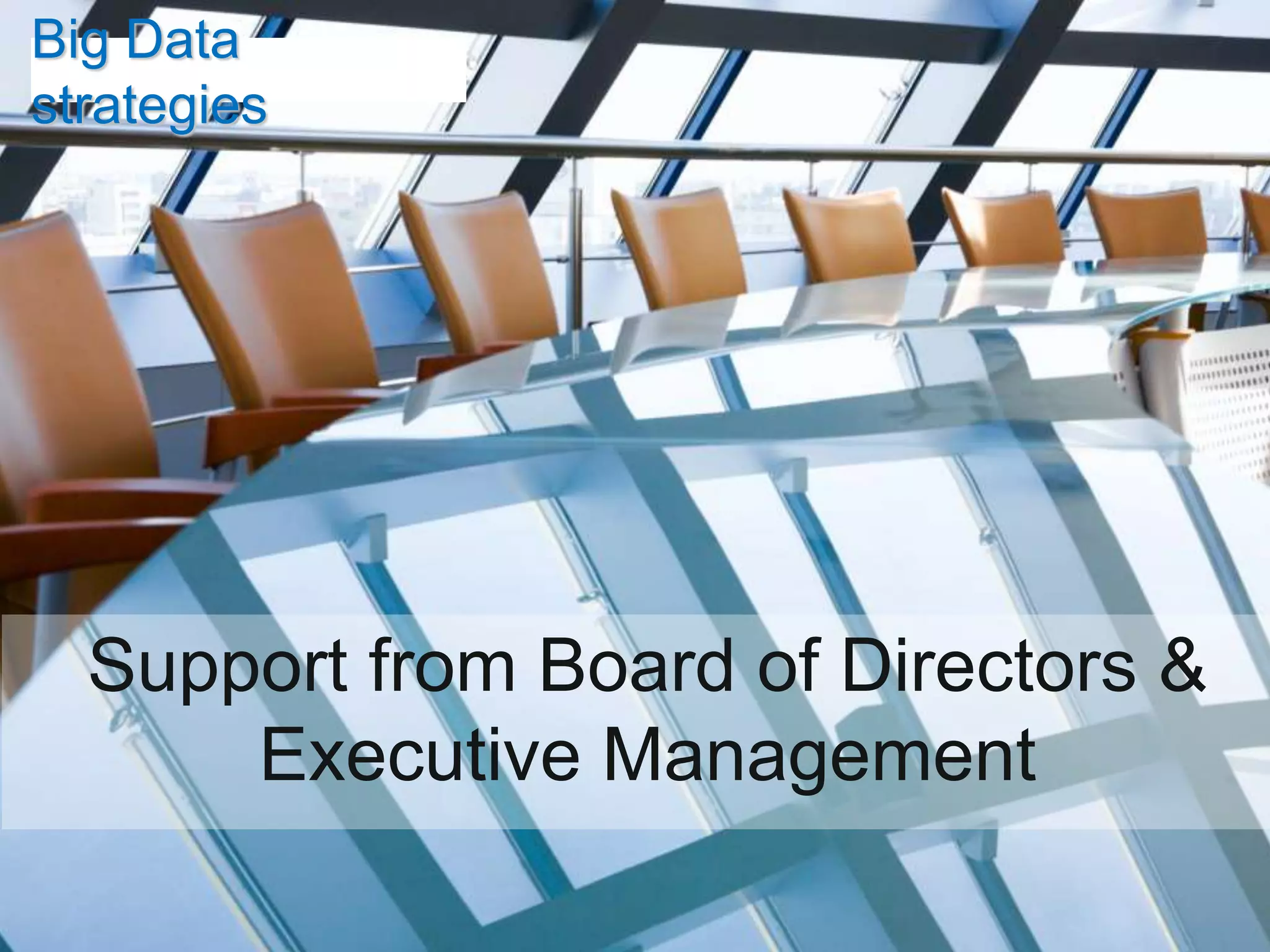 Big Data
Corporate governance : ERM = COSO
strategies




  Support from Board of Directors &
      Executive Management
 