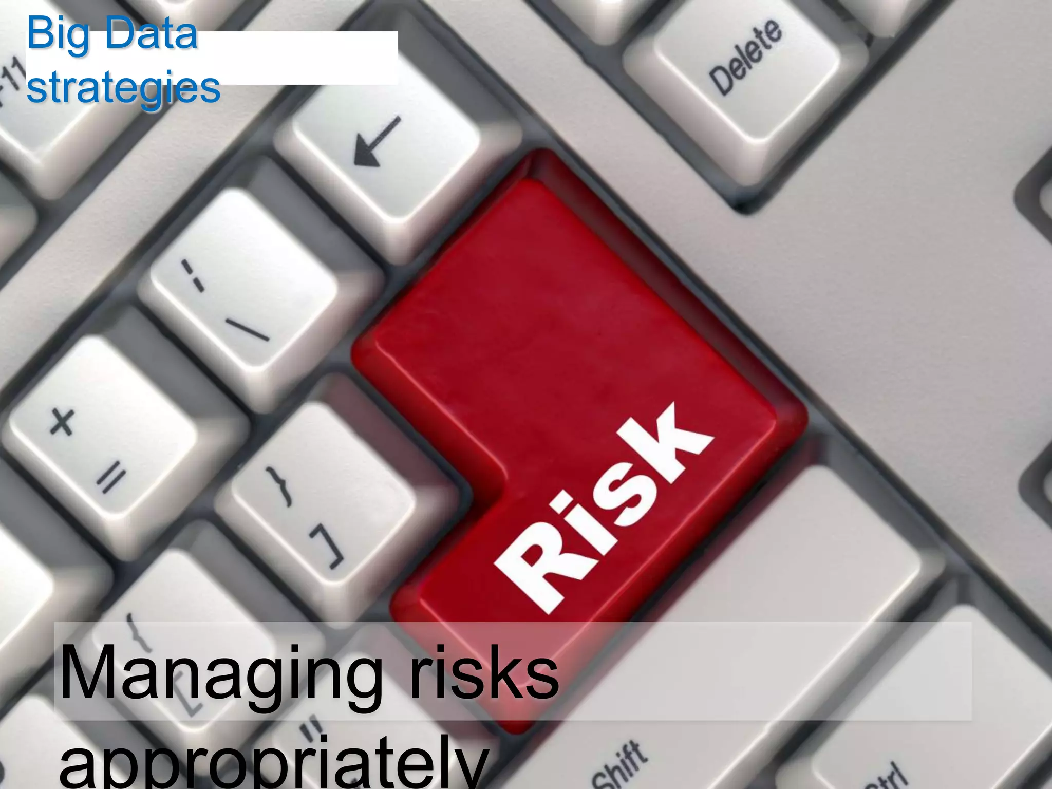 Big Data
strategies




 Managing risks
 appropriately
 