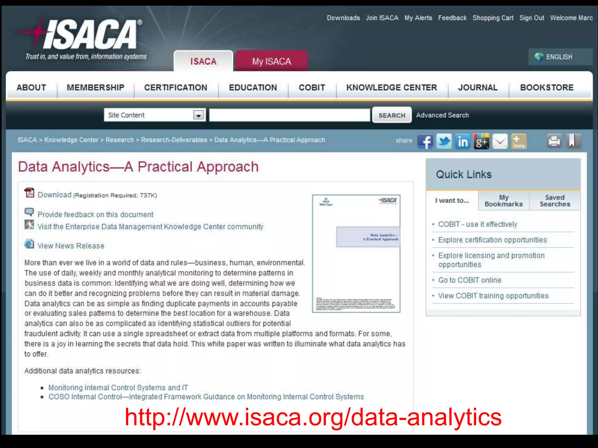 http://www.isaca.org/data-analytics
 
