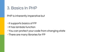 Avoid value assignment
▪No state on runtime
▪Immutable state
▪Code correctness is of special importance
▪More time for algorythm
▪No mocking for global state (so testing is easy ☺ )
2. The Benefits
 