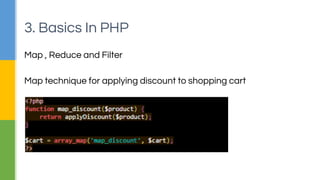 Recursion
Total of price of a shopping cart
3. Basics In PHP
 