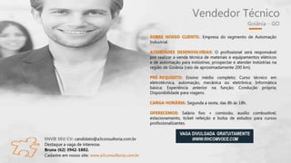 Vagas de Emprego - Goiânia e Região - 19-01-2018